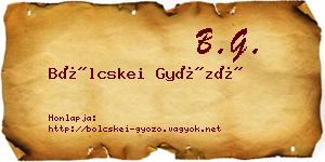 Bölcskei Győző névjegykártya